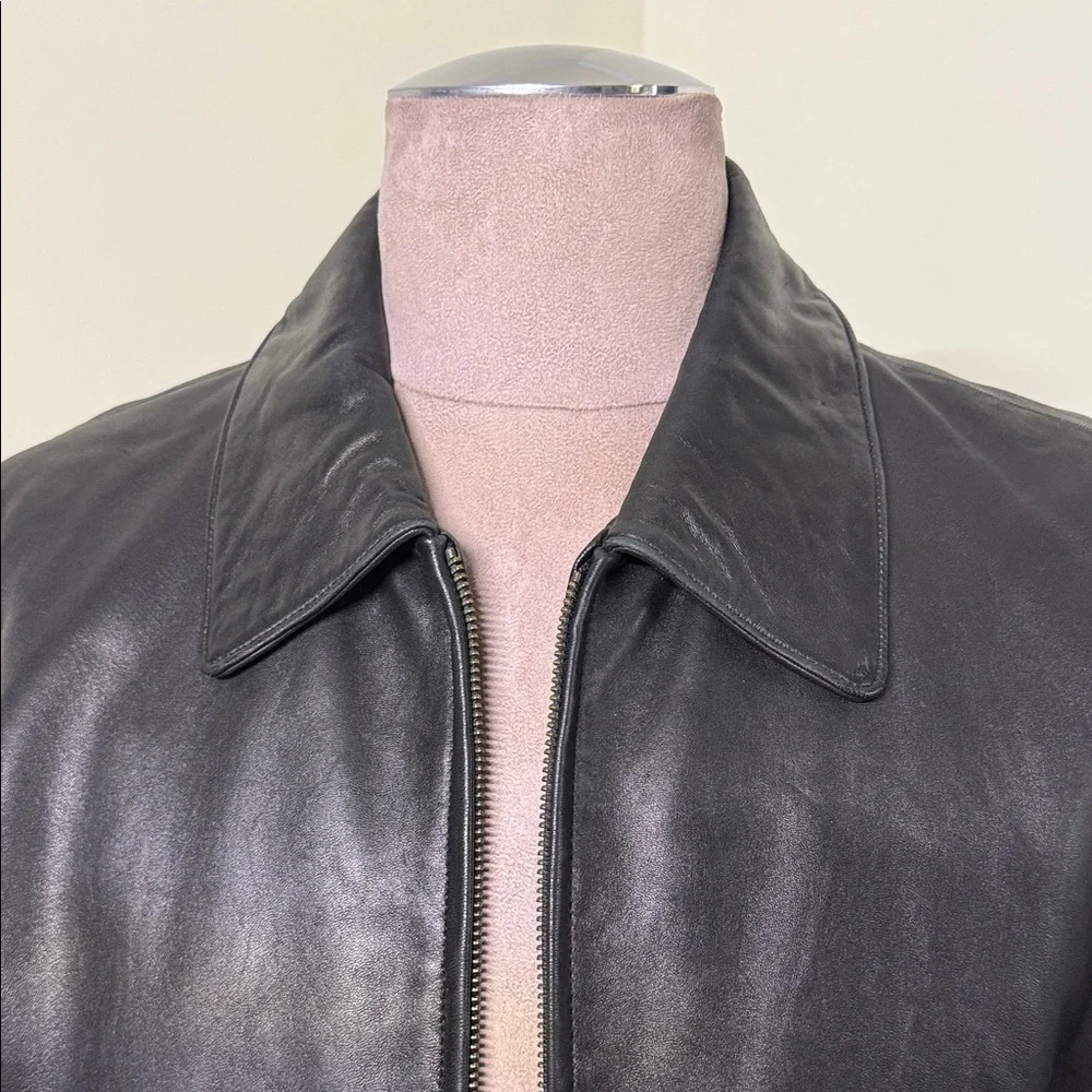 Alfani Buttery Soft Black Leather Jacket - Size Large - Picture 5 of 14